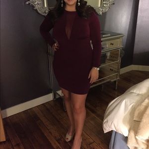 Express Long Sleeve Dress in Burgundy